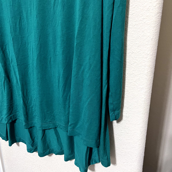 Guess Marciano Green oversized Tunic Top stretchy shirt high low hem womens sz M - Picture 2 of 6